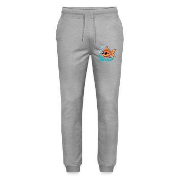 Orange Fish Aquatic Scope - Stanley/Stella Mover Unisex Organic Jogging Trousers - heather grey - Front - Marisol (170cm) & Nik (191cm)