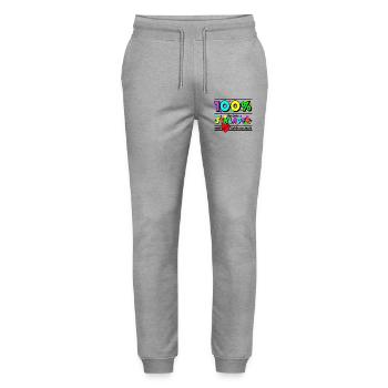 100% Schlager Party Farben - Stanley/Stella Unisex Bio Jogginghose Mover  - Grau meliert - Vorne - Marisol (170cm) & Nik (191cm)