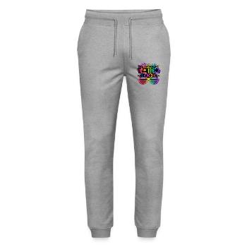 This Is My 80's Costume 80s - Stanley/Stella Mover Unisex Organic Jogging Trousers - heather grey - Front - Marisol (170cm) & Nik (191cm)