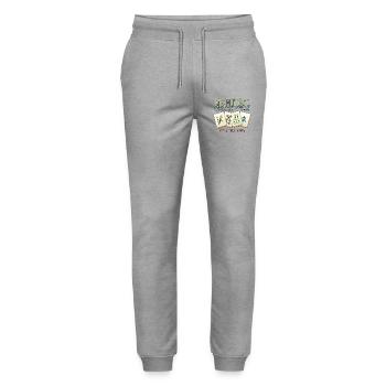 Mahjong Social Club Club Fliesen-Ding - Stanley/Stella Unisex Bio Jogginghose Mover  - Grau meliert - Vorne - Marisol (170cm) & Nik (191cm)