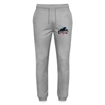 Techno Musik - Stanley/Stella Unisex Bio Jogginghose Mover  - Grau meliert - Vorne - Marisol (170cm) & Nik (191cm)