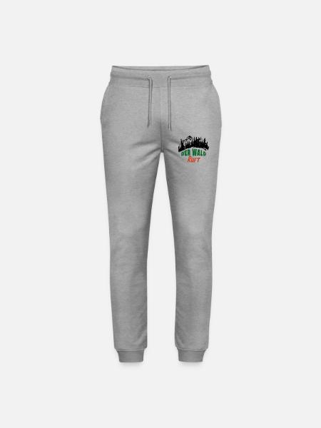 Der Wald ruft Förster Waldarbeit Natur Freizeit - Stanley/Stella Unisex Bio Jogginghose Mover  - Grau meliert