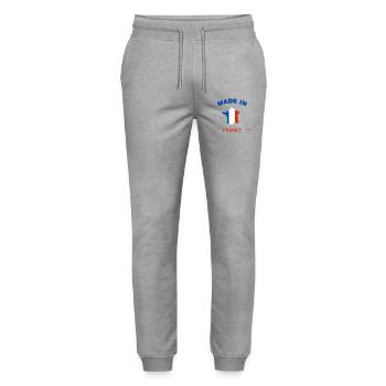 Made in France - Stanley/Stella Mover Unisex Organic Jogging Trousers - heather grey - Front - Marisol (170cm) & Nik (191cm)