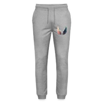 Artistic Rainbow Wings - Stanley/Stella Mover Unisex Organic Jogging Trousers - heather grey - Front - Marisol (170cm) & Nik (191cm)