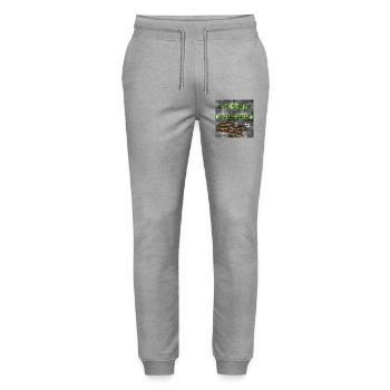 Wo ein Wille, ist auch ein Weg!! - Stanley/Stella Unisex Bio Jogginghose Mover  - Grau meliert - Vorne - Marisol (170cm) & Nik (191cm)