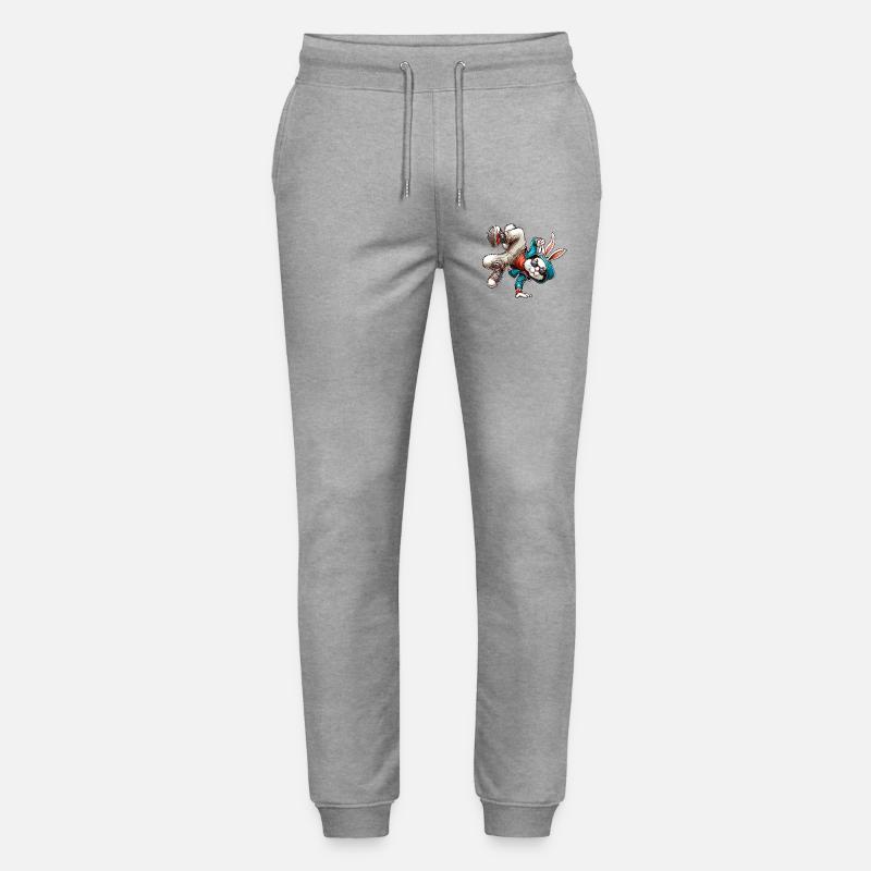 Easter Easter Bunny Dancing Breakdance - Stanley/Stella Mover Unisex Organic Jogging Trousers - heather grey