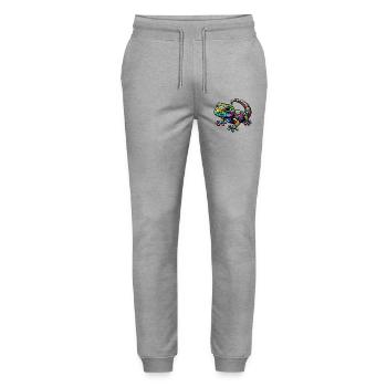 Gecko - Stanley/Stella Mover Unisex Organic Jogging Trousers - heather grey - Front - Marisol (170cm) & Nik (191cm)