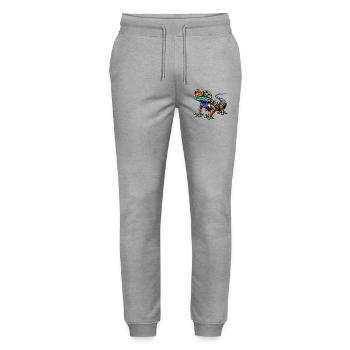 Gecko - Stanley/Stella Mover Unisex Organic Jogging Trousers - heather grey - Front - Marisol (170cm) & Nik (191cm)