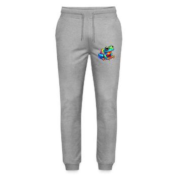 Frog - Stanley/Stella Mover Unisex Organic Jogging Trousers - heather grey - Front - Marisol (170cm) & Nik (191cm)