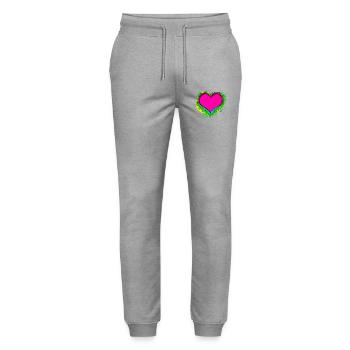 coeur coloré - Pantalon de jogging bio MOVER Stanley/Stella unisexe - gris chiné - Devant - Marisol (170cm) & Nik (191cm)