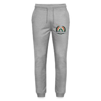 Drapeaux Inde bannière couronne de laurier - Pantalon de jogging bio MOVER Stanley/Stella unisexe - gris chiné - Devant - Marisol (170cm) & Nik (191cm)