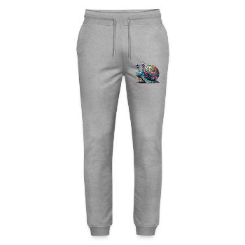 Snail - Stanley/Stella Mover Unisex Organic Jogging Trousers - heather grey - Front - Marisol (170cm) & Nik (191cm)