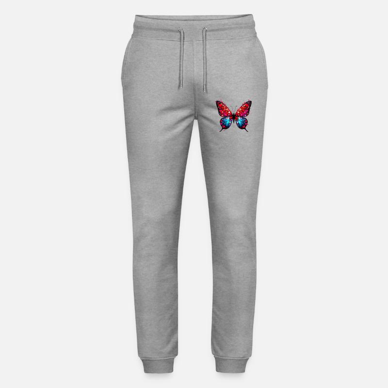 Schmetterling mit Herzen - Stanley/Stella Unisex Bio Jogginghose Mover  - Grau meliert