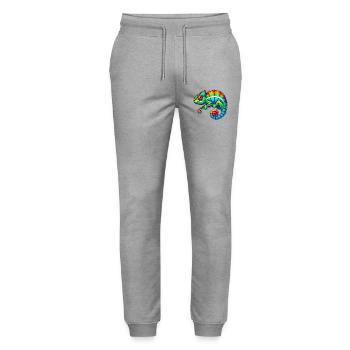 Chameleon - Stanley/Stella Mover Unisex Organic Jogging Trousers - heather grey - Front - Marisol (170cm) & Nik (191cm)