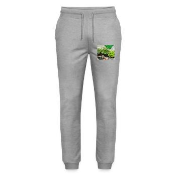 Herbs - Stanley/Stella Mover Unisex Organic Jogging Trousers - heather grey - Front - Marisol (170cm) & Nik (191cm)
