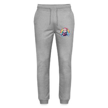 Ant Santa Claus Christmas - Stanley/Stella Mover Unisex Organic Jogging Trousers - heather grey - Front - Marisol (170cm) & Nik (191cm)