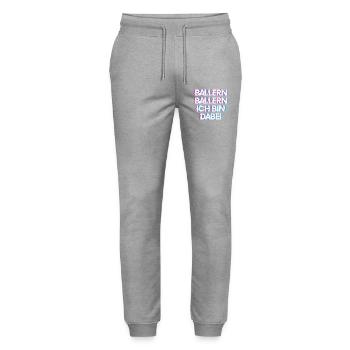 Hardtekk Tekk - Stanley/Stella Unisex Bio Jogginghose Mover  - Grau meliert - Vorne - Marisol (170cm) & Nik (191cm)