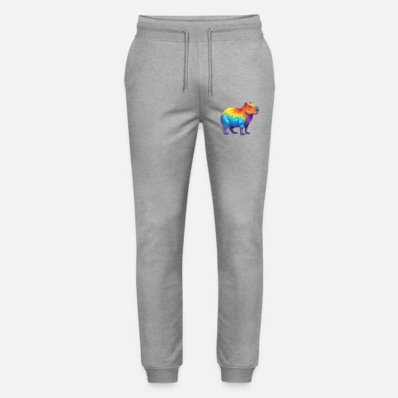 Bunte Capybara-Regenbogen-Pop-Art-Aquarell - Stanley/Stella Unisex Bio Jogginghose Mover  - Grau meliert