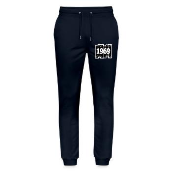 1969 - Stanley/Stella Mover Unisex Organic Jogging Trousers - navy - Front - Marisol (170cm) & Nik (191cm)