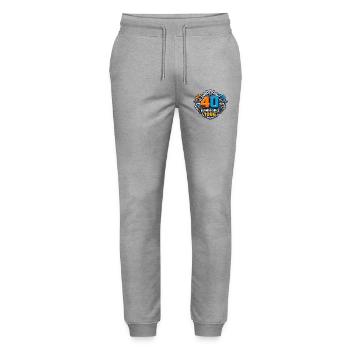 40 Jahre Laufen Seit 1986 - Stanley/Stella Unisex Bio Jogginghose Mover  - Grau meliert - Vorne - Marisol (170cm) & Nik (191cm)