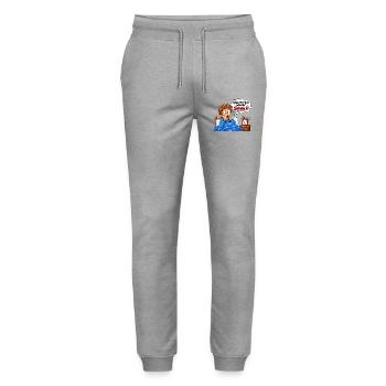 Schulstart Albtraum Cartoon - Stanley/Stella Unisex Bio Jogginghose Mover  - Grau meliert - Vorne - Marisol (170cm) & Nik (191cm)
