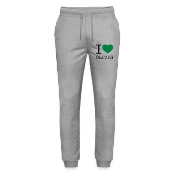 J’AIME LES OLIVES Oliven - Pantalon de jogging bio MOVER Stanley/Stella unisexe - gris chiné - Devant - Marisol (170cm) & Nik (191cm)