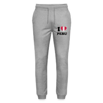 I love Peru - Ich liebe Peru - Stanley/Stella Unisex Bio Jogginghose Mover  - Grau meliert - Vorne - Marisol (170cm) & Nik (191cm)