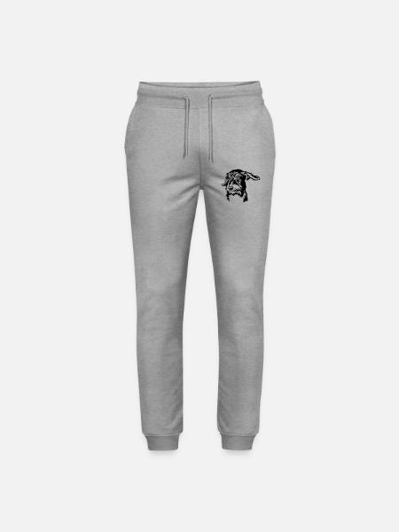 Dachshund Head - Stanley/Stella Mover Unisex Organic Jogging Trousers - heather grey