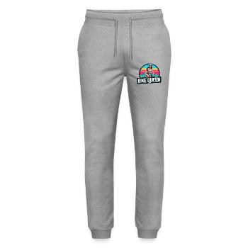 Bike Queen Sunset Cycling Design - Stanley/Stella Mover Unisex Organic Jogging Trousers - heather grey - Front - Marisol (170cm) & Nik (191cm)
