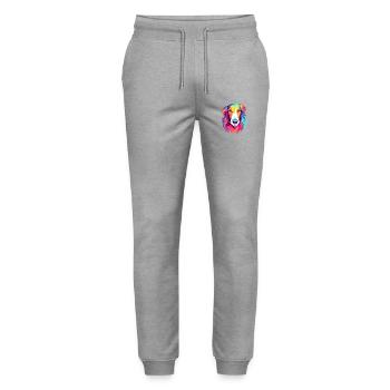 Borzoi Dog Breed Watercolor Cartoon Kawaii Colorfu - Stanley/Stella Mover Unisex Organic Jogging Trousers - heather grey - Front - Marisol (170cm) & Nik (191cm)