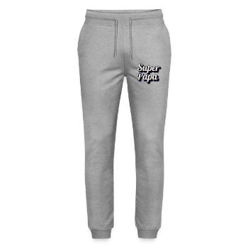 ensemble père fils assorti collection super papa - Pantalon de jogging bio MOVER Stanley/Stella unisexe - gris chiné - Devant - Marisol (170cm) & Nik (191cm)