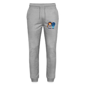 Space Cat Constellation – Kawaii - Stanley/Stella Mover Unisex Organic Jogging Trousers - heather grey - Front - Marisol (170cm) & Nik (191cm)