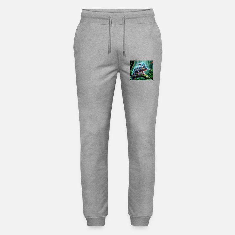 Neon Chamäleon Dschungelzauber - Stanley/Stella Unisex Bio Jogginghose Mover  - Grau meliert