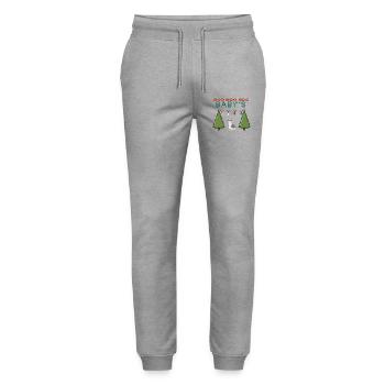 Pixel-Weihnachtsvogel mit Lichterketten - Stanley/Stella Unisex Bio Jogginghose Mover  - Grau meliert - Vorne - Marisol (170cm) & Nik (191cm)