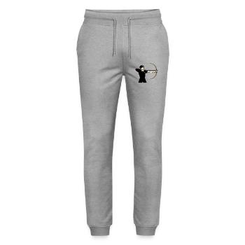 Determined Archer - Stanley/Stella Mover Unisex Organic Jogging Trousers - heather grey - Front - Marisol (170cm) & Nik (191cm)
