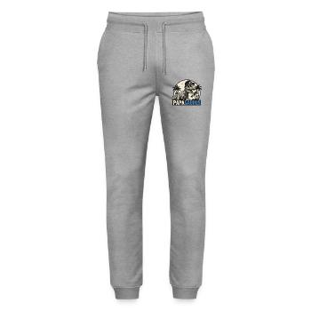 Papasaurus – Cool T-Rex Father Design - Pantalon de jogging bio MOVER Stanley/Stella unisexe - gris chiné - Devant - Marisol (170cm) & Nik (191cm)