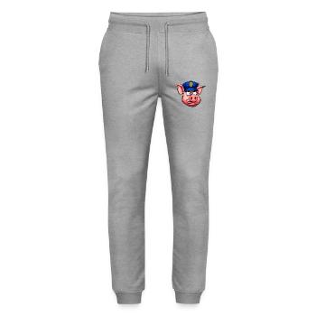 Cochon policier - Pantalon de jogging bio MOVER Stanley/Stella unisexe - gris chiné - Devant - Marisol (170cm) & Nik (191cm)