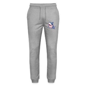 Great White Shark Great White Shark - Stanley/Stella Mover Unisex Organic Jogging Trousers - heather grey - Front - Marisol (170cm) & Nik (191cm)