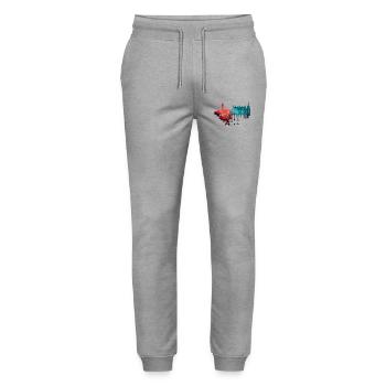 Rostock Skyline - Stanley/Stella Mover Unisex Organic Jogging Trousers - heather grey - Front - Marisol (170cm) & Nik (191cm)