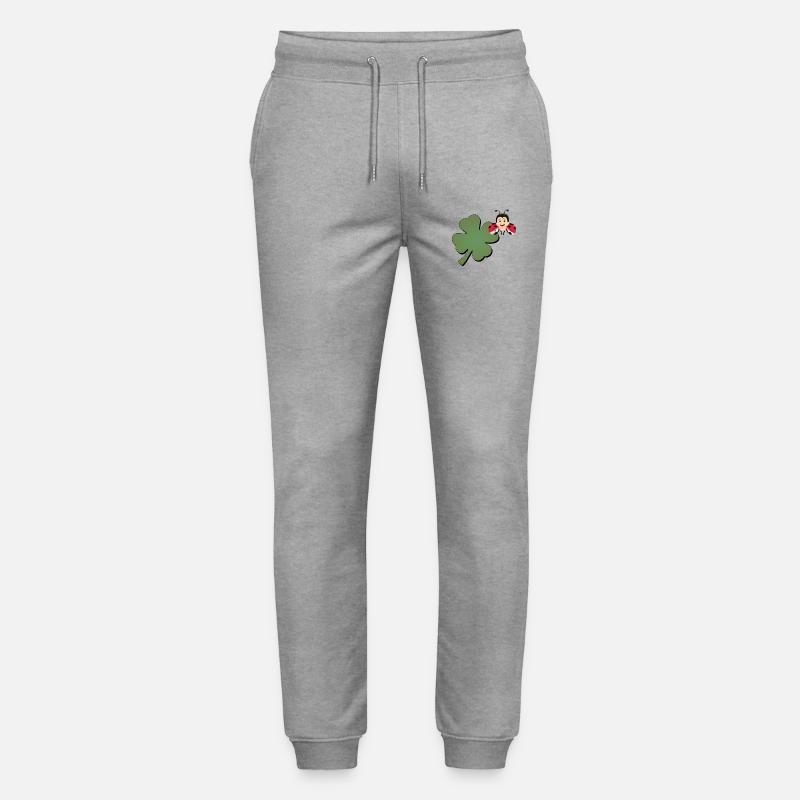Trèfle avec ladybug (coccinelle) - Pantalon de jogging bio MOVER Stanley/Stella unisexe - gris chiné