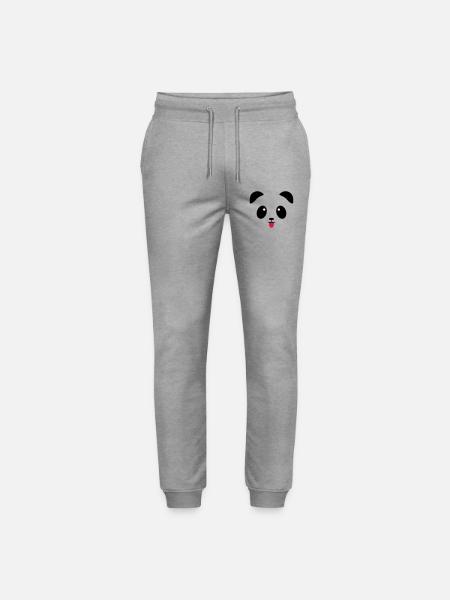 Panda Gesicht Zunge - Stanley/Stella Unisex Bio Jogginghose Mover  - Grau meliert