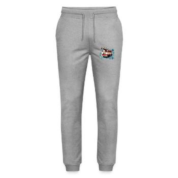 IFA W50 Fire Brigade Turntable Ladder - Stanley/Stella Mover Unisex Organic Jogging Trousers - heather grey - Front - Marisol (170cm) & Nik (191cm)