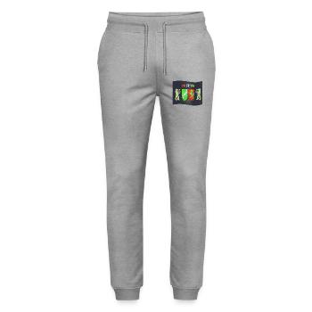 NRW for teams, groups and clubs, polygons - Stanley/Stella Mover Unisex Organic Jogging Trousers - heather grey - Front - Marisol (170cm) & Nik (191cm)