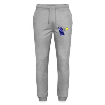 Solar panel with Solar radiation and sun - Stanley/Stella Mover Unisex Organic Jogging Trousers - heather grey - Front - Marisol (170cm) & Nik (191cm)