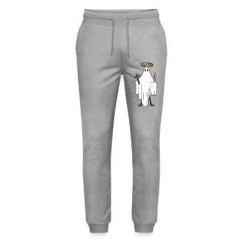Holy Spirit, Religious, Religion, Halo - Stanley/Stella Mover Unisex Organic Jogging Trousers - heather grey - Front - Marisol (170cm) & Nik (191cm)