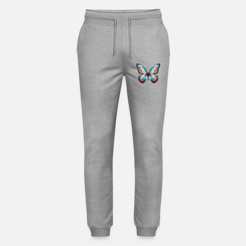 Schmetterling - Stanley/Stella Unisex Bio Jogginghose Mover - Grau meliert