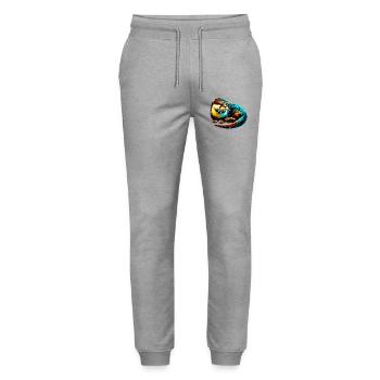 Otter - Stanley/Stella Mover Unisex Organic Jogging Trousers - heather grey - Front - Marisol (170cm) & Nik (191cm)