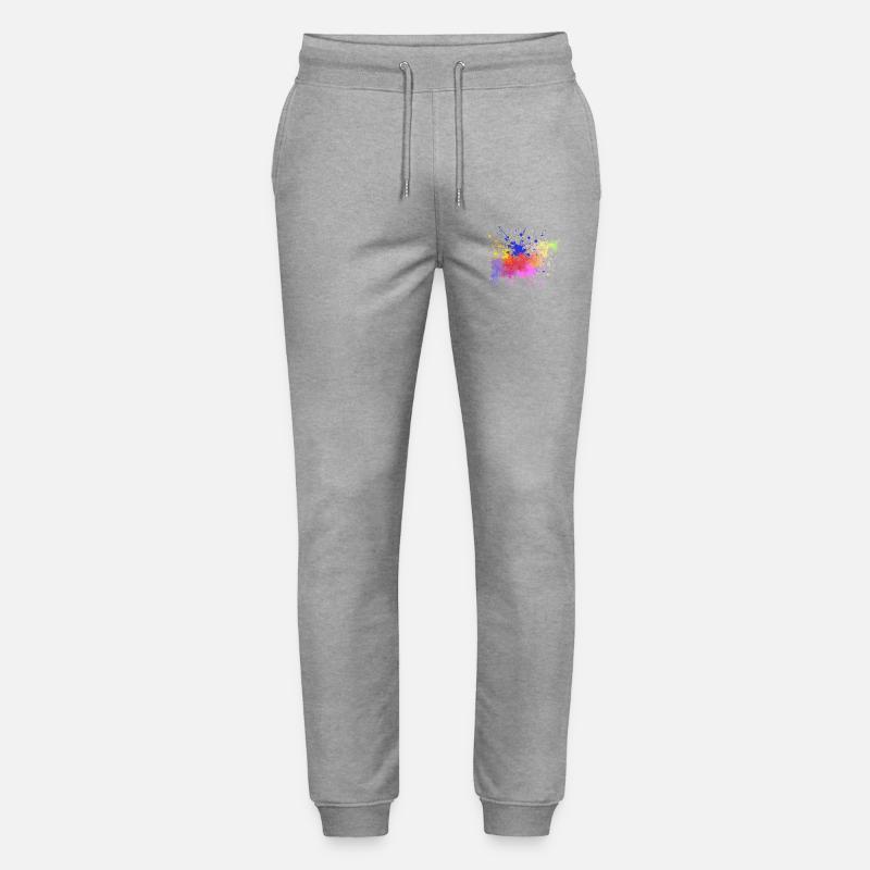 Farbige Farbspritzer Kunst Design - Stanley/Stella Unisex Bio Jogginghose Mover  - Grau meliert