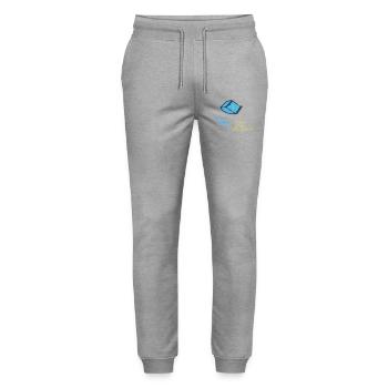 more glitter - Stanley/Stella Mover Unisex Organic Jogging Trousers - heather grey - Front - Marisol (170cm) & Nik (191cm)