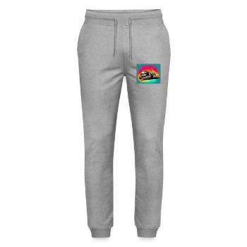 Faultier - Stanley/Stella Unisex Bio Jogginghose Mover  - Grau meliert - Vorne - Marisol (170cm) & Nik (191cm)